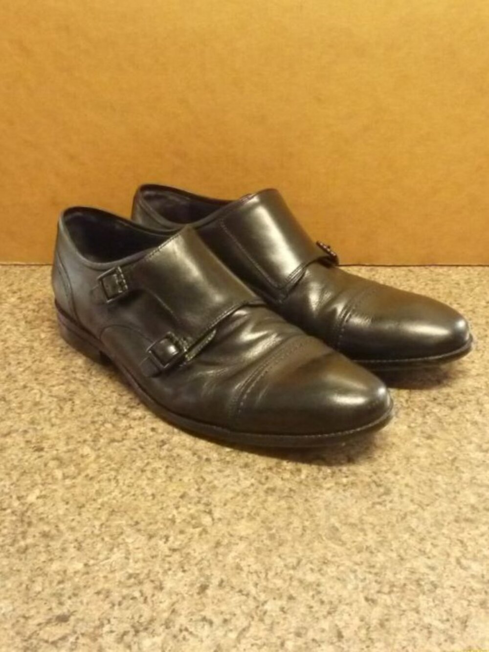 Cole Haan Grand OS Black Leather Double Monk Strap Shoes US Men’s (Size 11.5)